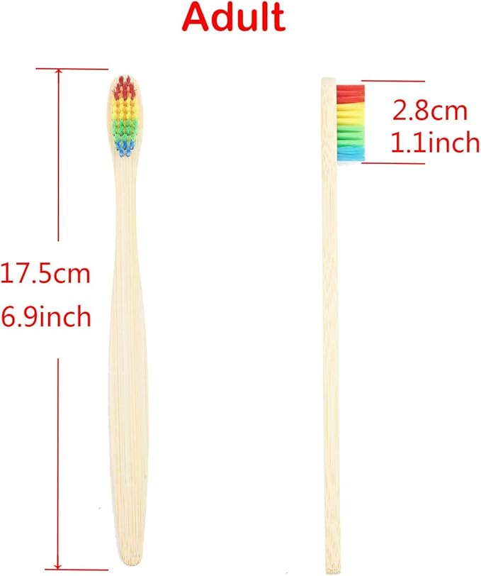 SEVENHEAD Bamboo Toothbrushes Adults & Kids Family Set 6+4 PCS Soft Bristles Wooden Toothbrushes, Natural Biodegradable BPA Free Eco Friendly Toothbrushes Colorful