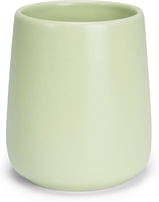 Bathroom Tumbler Cup Ceramic 13.5oz Reusable Toothbrush Cup 400ml,Toothbrush Holder Adequate for Your Bathroom (Green)