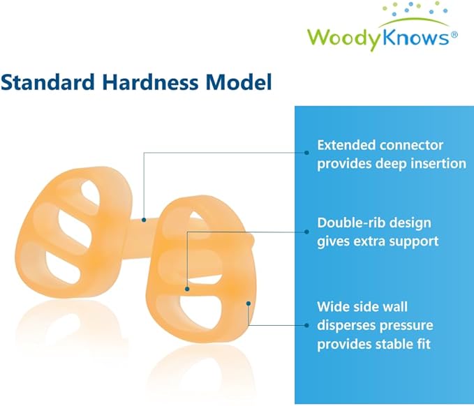 WoodyKnows Super-Support Nasal Dilator, Model Standard, Improves Sleep and Sports Airflow, Nasal Congestion and Nose-Related snoring aid (M 4Pack)