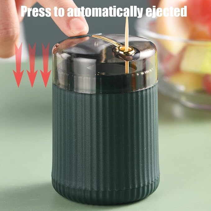 Portable Floss Dispenser with 100 Pcs Dental Floss, Dental Floss Dispenser Dental Floss Picks Case,Portable Automatic Floss Dispenser Floss Organizer Travel Floss Case (Dark Green+Red)
