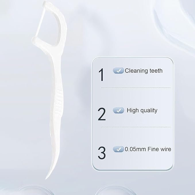 300 Count (6 Packs of 50) Disposable Flossers,Dental Floss Picks, Tooth Picks Flossers with 6 Travel Handy Cases for Family,Helps to Fight Tooth Decay and Keep Your Teeth Clean