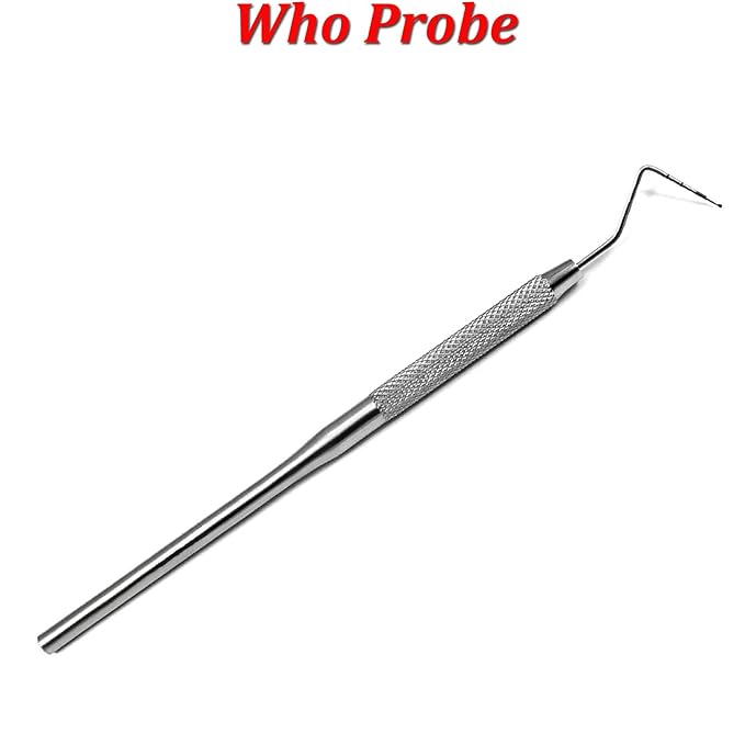 MEDSPO Professional Dental Probes | William Who | Explorer Root Canal Spreader Scaler | Mouth Mirror Tartar Remover | Dental Instruments (Who Probe)