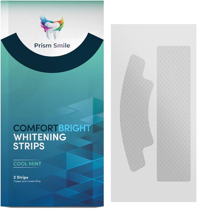 ComfortBright Cool Mint Teeth Whitening Strips, 24 Pack with Bonus Treatments, No-Slip Grip Technology, Professional Whitening Treatment