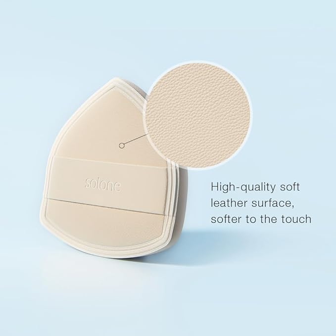 Solone 2Pcs Cushion Makeup Sponge Puff with Elastic Band - For Foundation, Concealer, Loose Powder; Long-Lasting, Beginner-Friendly and Comes with Travel Case