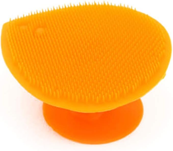 4pcs Silicone Face Scrubbers Heart Shape Face Blackhead Cleansing Brush with Suction Cup for Pore Removing Blackheads (Orange,Rose,Blue,Green)