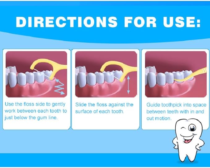 Fruit Flavored Floss，toothpicks，Cleaning Teeth，Ultra-fine Dental Floss Stick, Fight Tooth Decay and Keep Your Teeth Clean，Teeth Cleaning Tool (200 Pieces (Bagged/Single line), Grape+Orange Flavor)