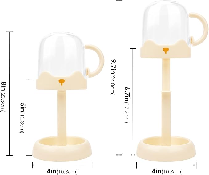 Adjustable Electric Toothbrush Holder with Cup - Height Adjustable Stand Organizer for Bathroom Vanity, Fits Manual & Electric Brushes, Toothpaste Storage (Cream)