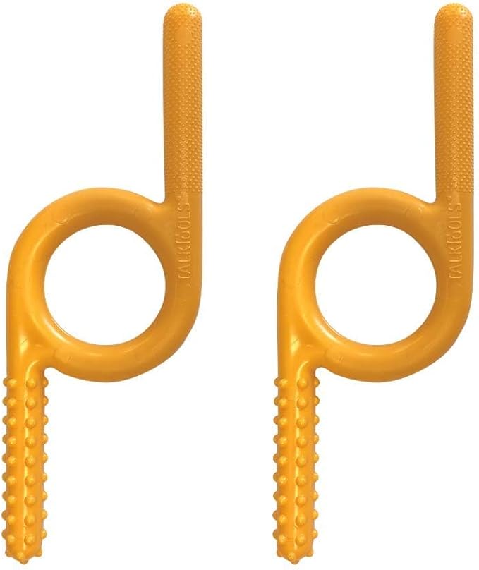 TalkTools Textured Chewy (Orange) 2pk | Oral Motor Sensory Tool for Kids and Toddlers | Therapy Tools to Improve Chewing and Biting