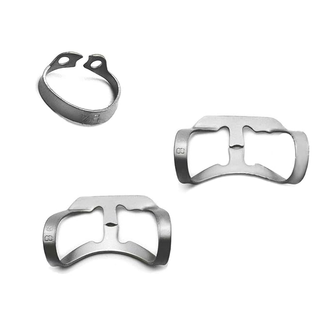 MEDSPO Professional Dental Rubber Dam Clamps | Endodontic Hygenic Brinker Universal Retractors| Tissue Gingival Lower Molars | Restorative Instruments Tools CE (Set of 6 Clamps - B1 to B6)