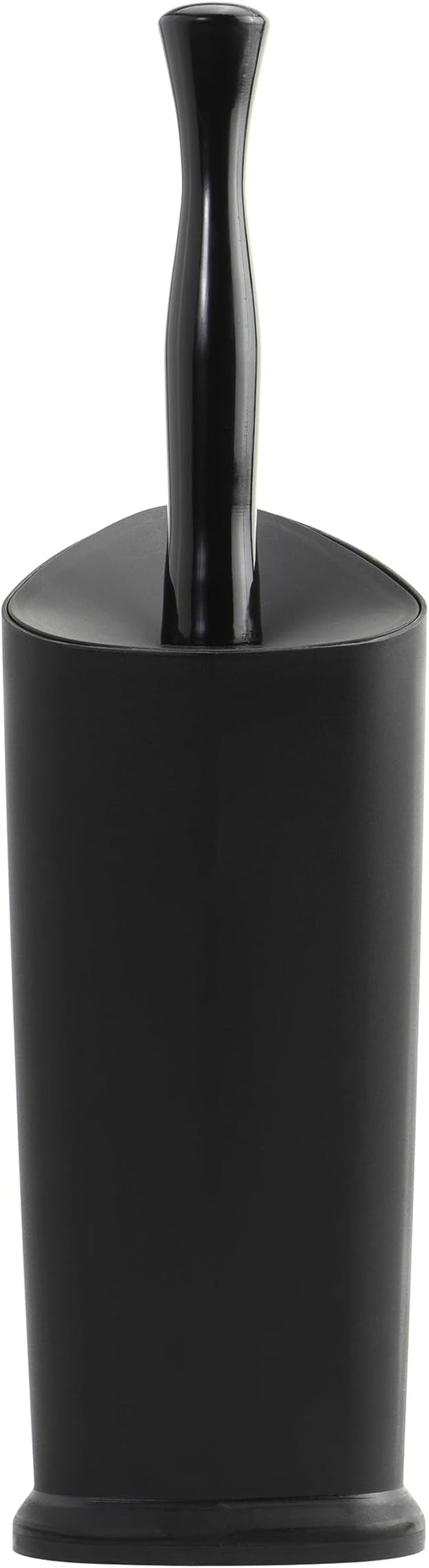 Casabella Toilet Bowl Brush with Canister Storage Caddy and Splashgaurd, Black