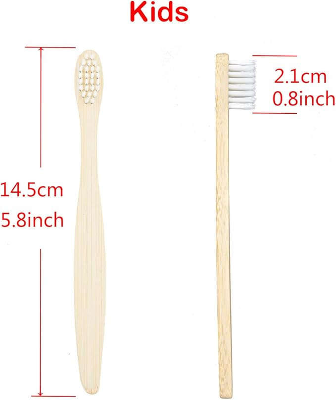 SEVENHEAD 10 PCS Kids Bamboo Toothbrushes Soft Bristles Wooden Toothbrushes, Natural Biodegradable BPA Free Eco Friendly Toothbrushes Black White