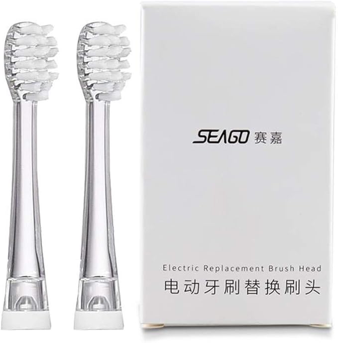 SEAGO Toothbrush Replacement Heads - SG977 SG513 - Kids Toothbrushes Heads for Toddlers - Compatible with SEAGO Electric Toothbrushes Kids (White, 6-Pack)