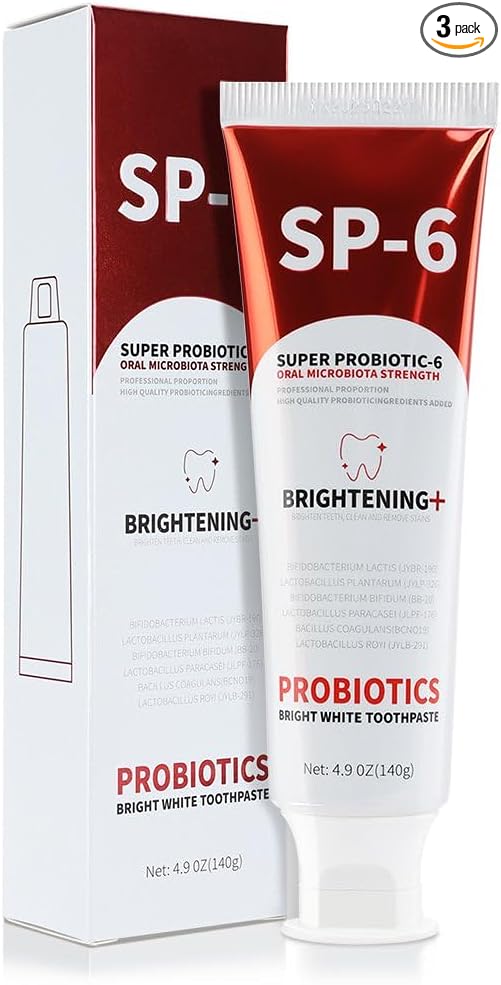 SP 6 Probiotic Whitening Toothpaste - Upgraded Probiotic Formula - Brighten Your Smile & Strengthen Oral Health