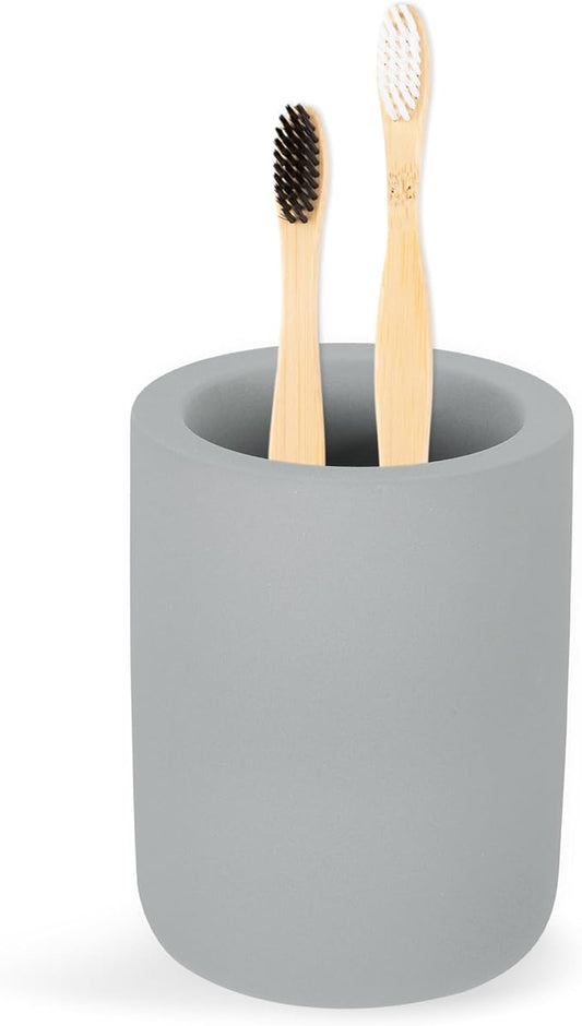 Toothbrush Holder, Diatomite Bathroom Organizer, Toothbrush & Toothpaste Holder Cup, Vanity Storage Solution for Bathrooms, Dark Grey, 1Pc