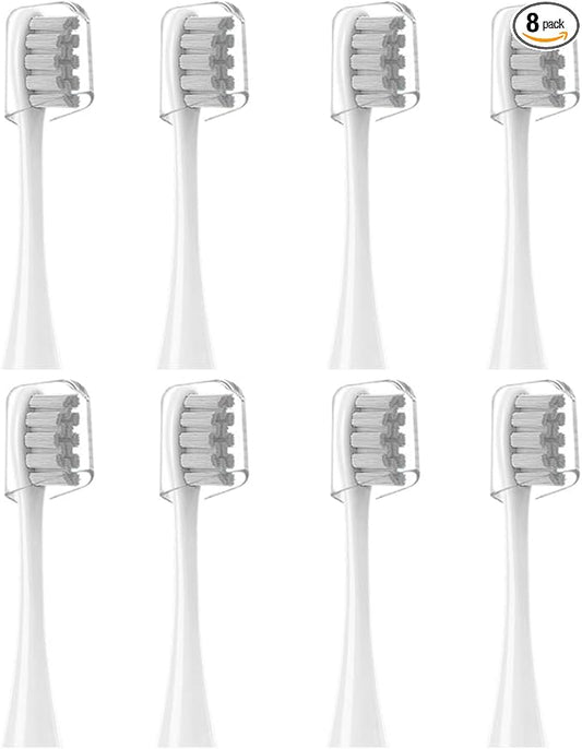 GTHUNDER 8Pcs Electric Toothbrush Heads Suitable for Oclean.with Hygienic Caps,Vacuum-Packed.Fits Adapted for All Oclean Models x pro Elite, X, X Pro,Flow,F1,Air 2(Grey)