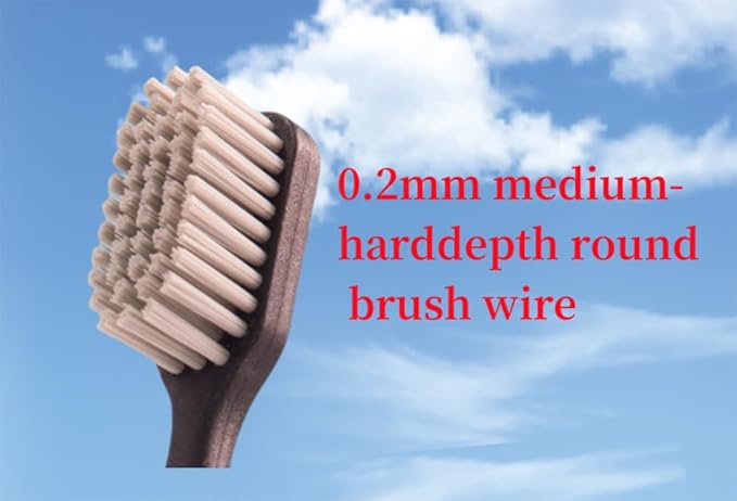 Adult Manual Hard-bristled Toothbrush with Cover, Wide Head Medium Size,for Cleaning Smoke Stain, Tartar, Coffee Stain, Tea Stain.【Hard Blue Brown Black toothbrushes,3 Count (Pack of 1)】