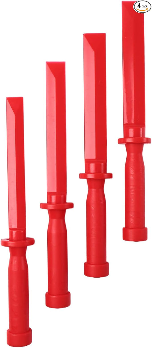 Plastic Razor Blade Scraper - 4-Piece Plastic Scraper Chisel Set, 3/4" to 1-1/2" Widths, Chemical Resistant No-Marring Tool for Adhesives and Paint Removal