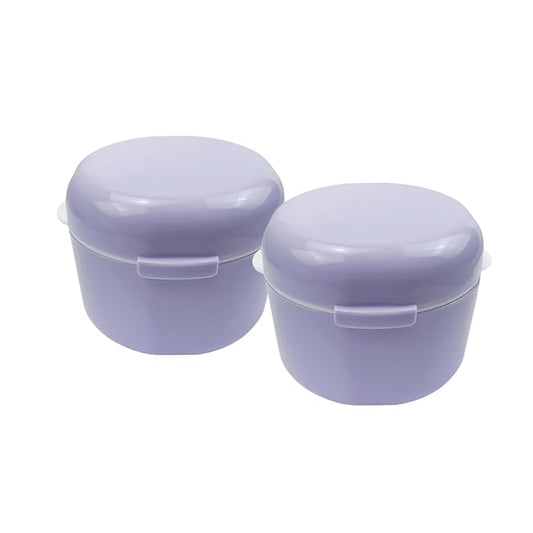 2PCS Retainer Cleaner Case, SENLIN DENTAL Double-layer Hollowed-out Draining Braces Denture Bath Case for Aligner, Retainers, Mouth Guard, Night Guard, Travel Cleaning
