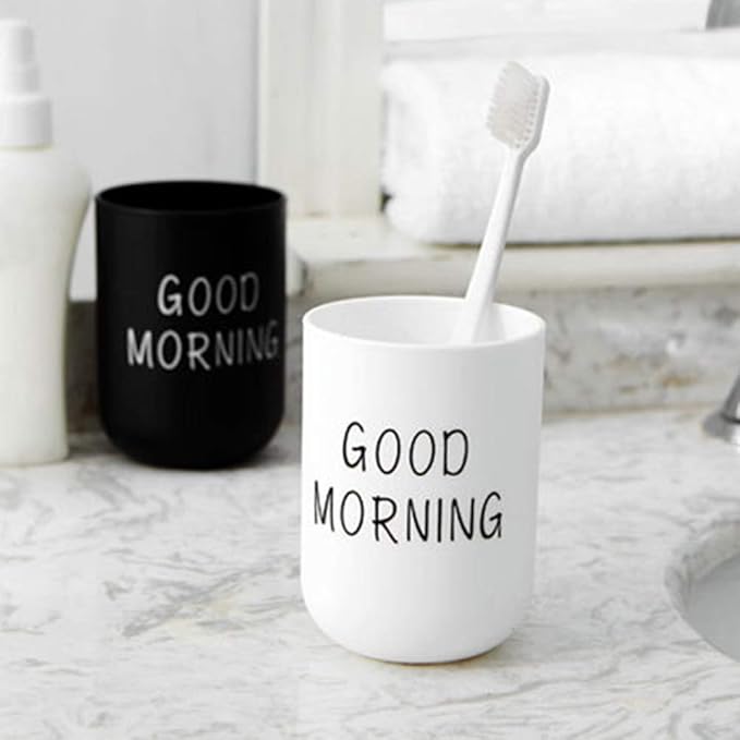 Toothbrush Makeup Brush Holder Cup Unbreakable Reusable Bathroom Vanity Countertop (Light Blue)