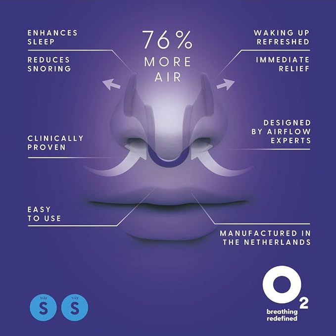 AIRMAX Nasal dilators for Sleeping - 76% More Airflow - Anti Snore Device - Breathe Freely Through The Nose - Sinus Relief, Sleep aid and snoring Solution - 2X Small Blue - 6 Month Relief