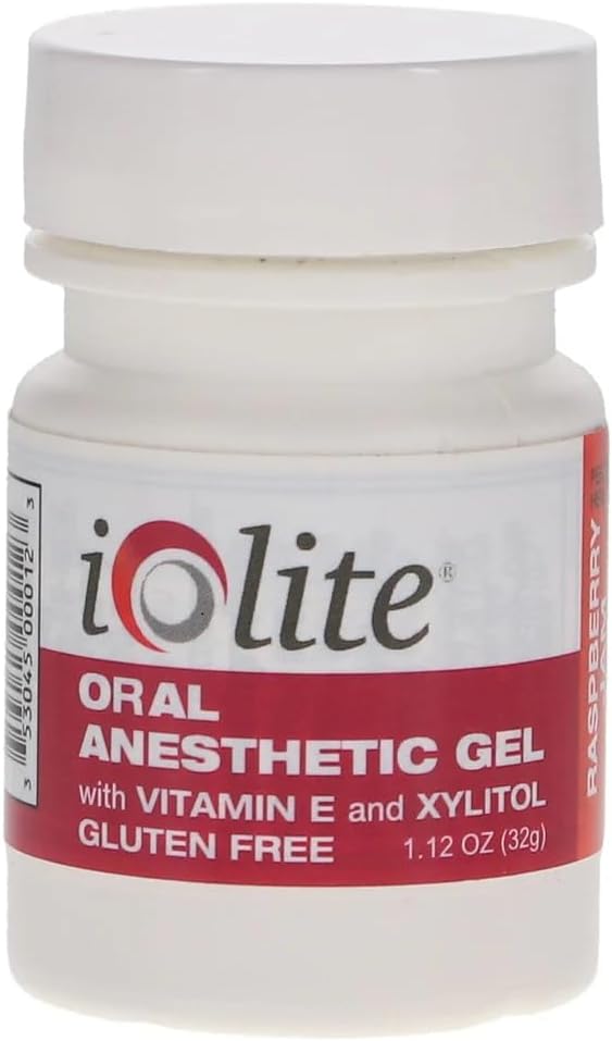 IOLITE Oral Topical Gel with Xylitol and Vitamin E - Gluten Free - Relief for Canker Soars and Dental Pains (1oz, Strawberry Shortcake)
