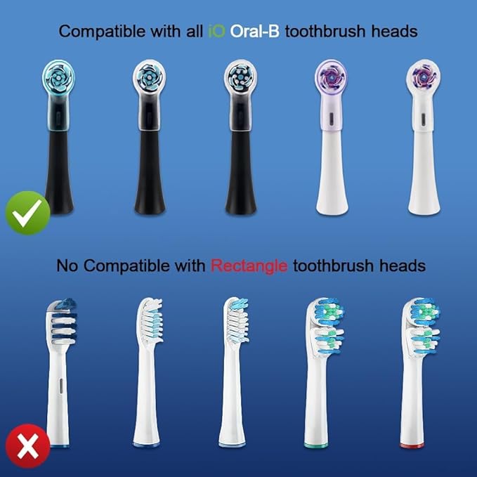 6 Pack Toothbrush Covers for Oral B iO Replacement Heads, Toothbrush Cover Caps for Oral B Pro1000 Electric Toothbrush Head，iO Toothbrush Head Cover for Travel & Home (Transparent + Blue + Purple)