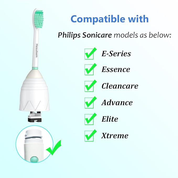 Philips Sonicare E-Series Replacement Toothbrush Heads - 6 Pack Medium Soft Blue Bristles