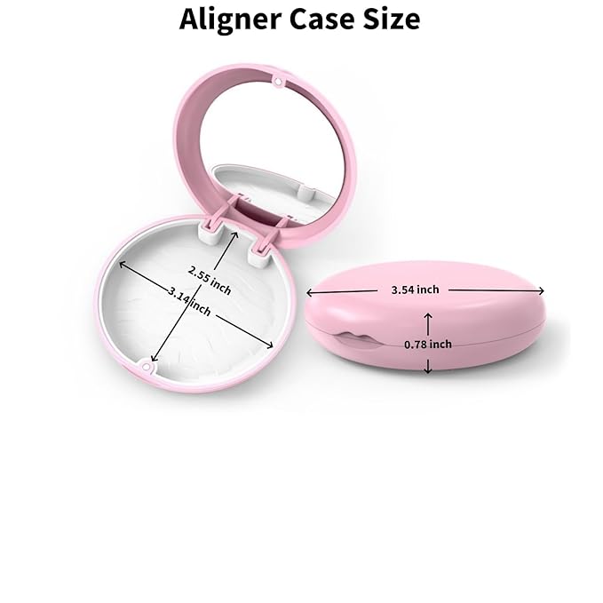 100PCS Aligner and Retainer Case with Mirror, Custom Personalized Logo Orthodontic Mouth Guard Case Customized with Any Image Logo and Text for Gift Business Logo