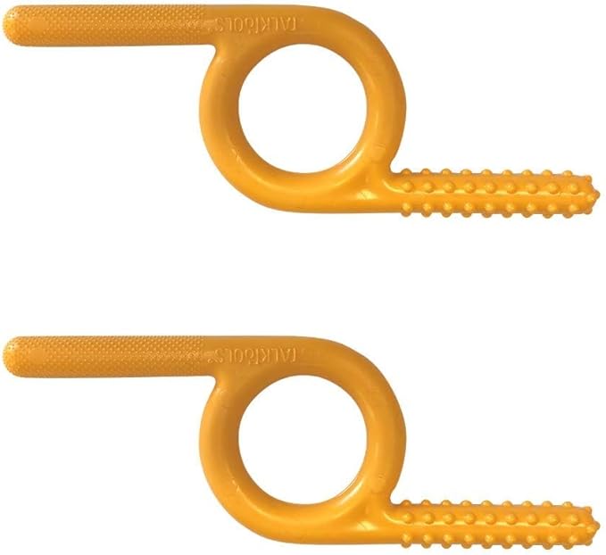 TalkTools Textured Chewy (Orange) 2pk | Oral Motor Sensory Tool for Kids and Toddlers | Therapy Tools to Improve Chewing and Biting