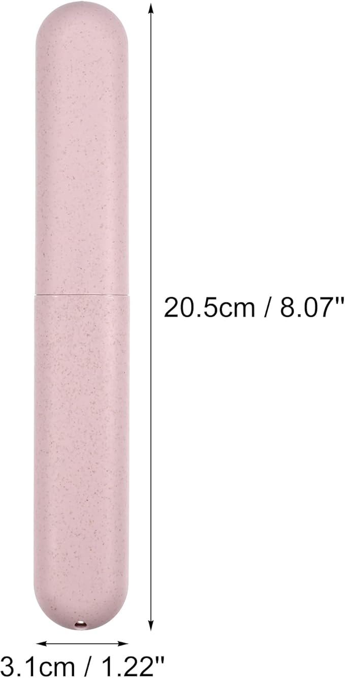 VOCOSTE 1pcs, Traveling Toothbrush Holders Case, PP Toothbrush Case for Travel Business, Pink, 8.07''x1.22''x0.83''