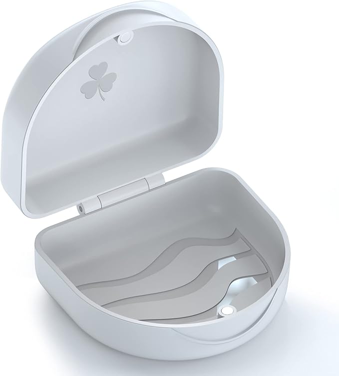 Retainer Case Denture Case: BVN Orthodontic Dental Case, Slim Braces Case, Mouth Guard Case, Denture Box, Teeth Aligner Case, Night Guard Case Container Storage Holder White