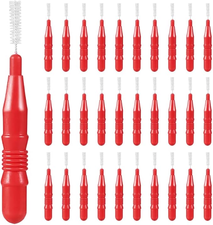 HOMSFOU 50 Pcs Care Tool Interdental Tooth Floss: Plastic Tooth Floss Toothpick 2.5mm, Dental Head for Daily Oral Hygiene, Teeth Cleaning Tool & Oral Care Accessories for Home & Travel, Red