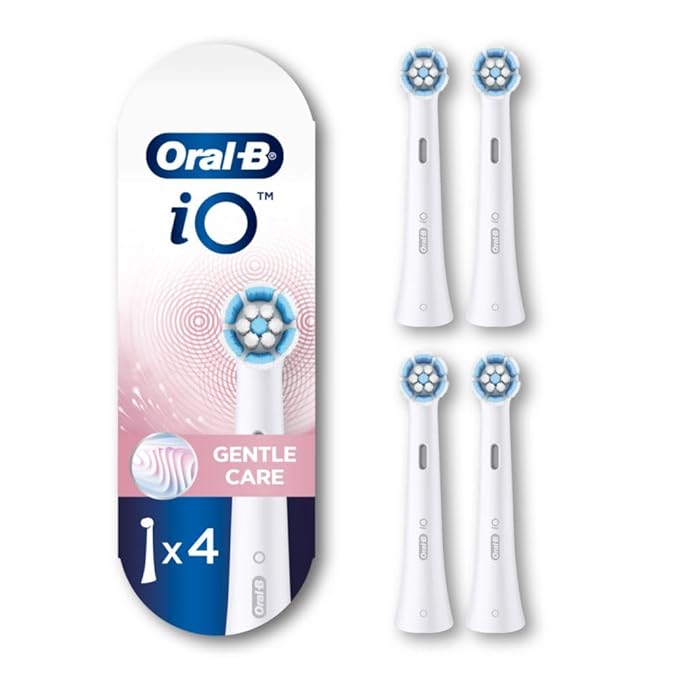Oral-B iO Series Gentle Care Electric Toothbrush Replacement Brush Heads for an Oral-B Electric Toothbrush, 4 Count, White
