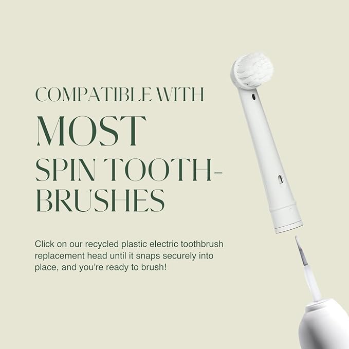 PLUS ULTRA Eco-Friendly Oral-B Compatible Electric Toothbrush Replacement Heads - 2 Heads Per Pack - Soft Toothbrush for Sensitive Teeth
