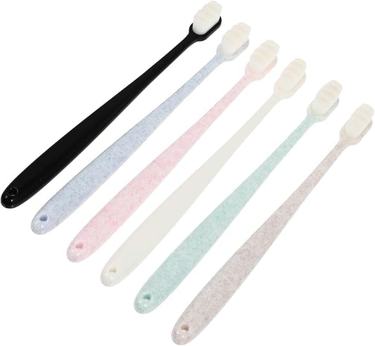 6pcs Super Soft Manual Toothbrushes for Adults Gentle Bristles for Deep Cleaning Plaque and Travel-Friendly Oral Care