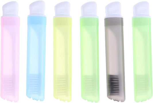 6Pcs Foldable Travel Toothbrush Set with Soft Bristles Portable Pocket Toothbrush for Camping and Personal Oral Care Random Color Random Color