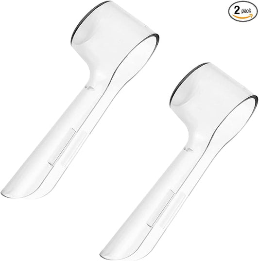 2 Pack Toothbrush Head Covers, Toothbrush Cover Caps Compatible with Oral B Electric Toothbrush Round Heads (White)