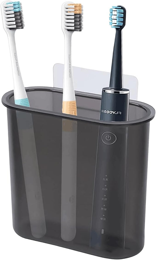 Toothbrush Holders Wall Mounted, Self Adhesive Tooth Brush Holder for Bathroom Electric Toothbrush Toothpaste Razor Bathroom Accessories(Black)