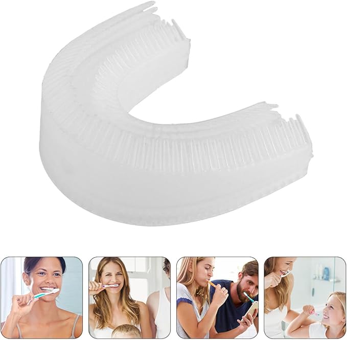 UPKOCH 2pcs U-Shape Toothbrush Replacement Heads Soft Silicone Electric Toothbrush Accessories Portable Oral Care Brush Heads Easy to Install for Gentle Gum Massage