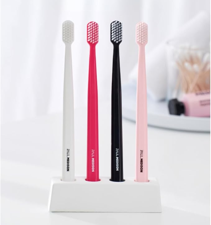 Extra Soft Toothbrushes for Adults, 20-Pack Ultra Fine Bristle Toothbrush Multipack with Covers | Small Head, Gentle on Sensitive Gums | Aesthetic Pink, Black & White Design