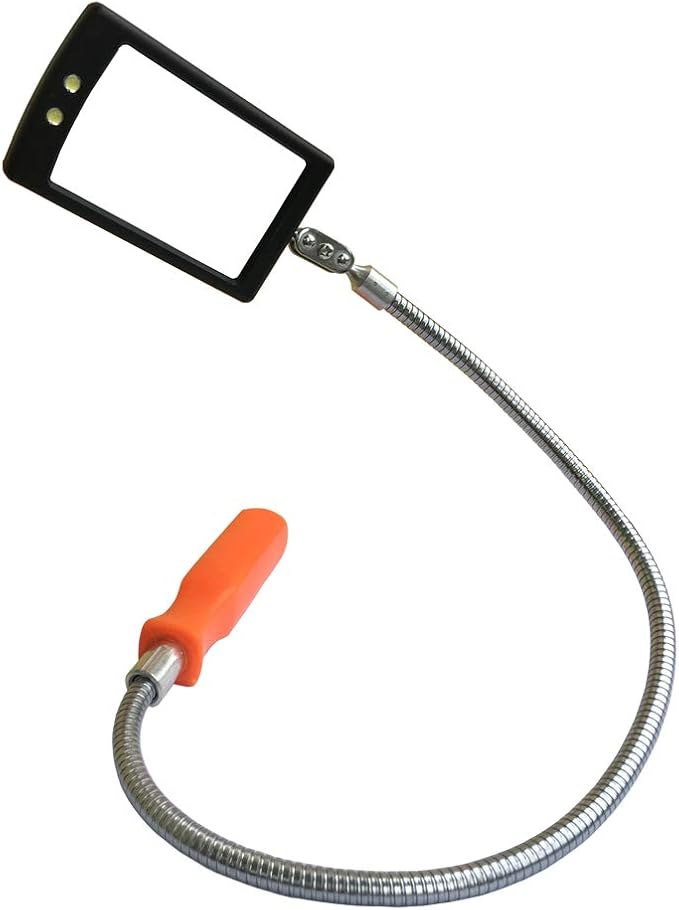 Home Inspection Mirror Flexible with Light telescoping led Stainless Replacement 360 Swivel for Extra Viewing，Present for Christmas, Birthday Father's Day Everyday Carry