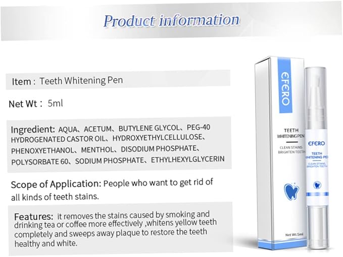 Teeth Whitening Gel Pen Essence for Tooth Instant Polish White Style1