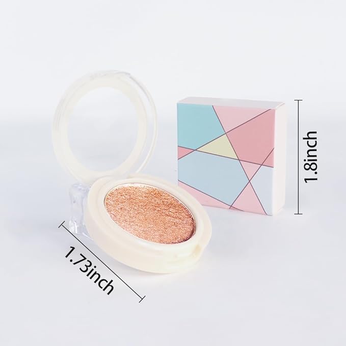 Eyeshadow Single Glitter, High-Pigment Monochrome Eye Shadow Pressed Powder, Everyday Velvety Silky Eye Makeup Looks, Professional Long-Lasting Waterproof Single Eyeshadow Palette, Orange Gold 07