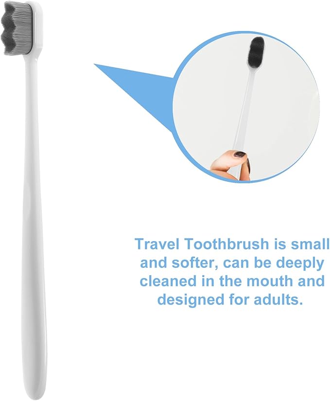 TEHAUX Super Soft Toothbrushes for Adults and 4Pcs Extra Soft Bristles Manual Toothbrush Set with Small Head Portable for Sensitive Gums and Daily Oral Care