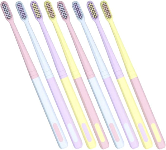 8PCS Soft Bristle Portable Toothbrushes for Adults Small Head Travel Toothbrush Mild Teeth Cleaning Tool Lightweight Household Oral Care
