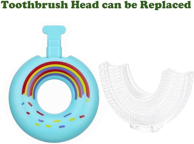 Toddler Toothbrush U Shaped,Lovely Colorful Food Grade Kids Toothbrush for 2-8 Years Old (4 Pack)