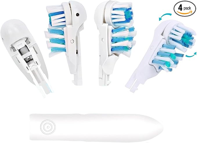 4/8/16 Pcs Electric Toothbrush Replacement Heads Sensitive Dual Clean Rotating Sets Fit for Braun Oral B Cross Action Power 4732 3733 4734 (4)