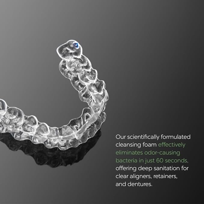BILHygenix™ Foam Retainer Cleaner & Denture Cleaner | Fast-Acting Dental Appliance Cleaner for Retainers, Dentures, and Removable Veneers | Cleans, Brightens, and Freshens Breath | Brighter Image Lab