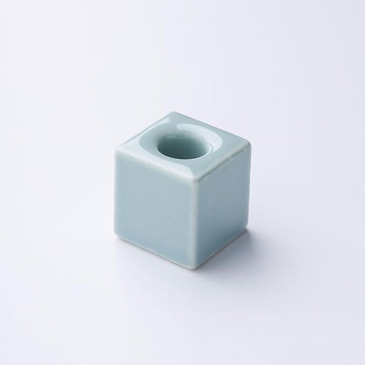 AirMoon Mini Square Ceramic Toothbrush Holder for Bathroom -Green Small Countertop Organizer, Easy Clean Toothbrush Stand, Suit for Electric Toothbrush Head, Pens & Coffee Spoon