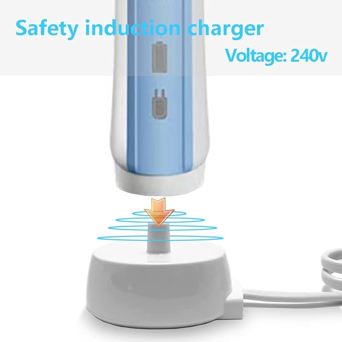 Replacement Charger Base for Braun Oral-B 3757,Inductive Charger Fits Oral B Genuine Pro and Most,Portable Replacement Oral B Toothbrush Charger Base with Charger Holder Toothbrush Heads Organizers